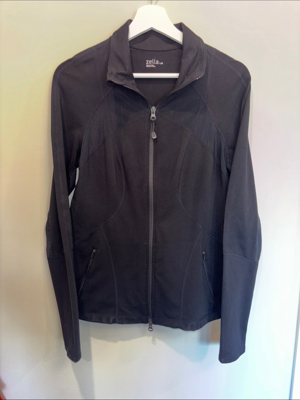Zella Black Full-Zip Utility Jacket with Stand Collar